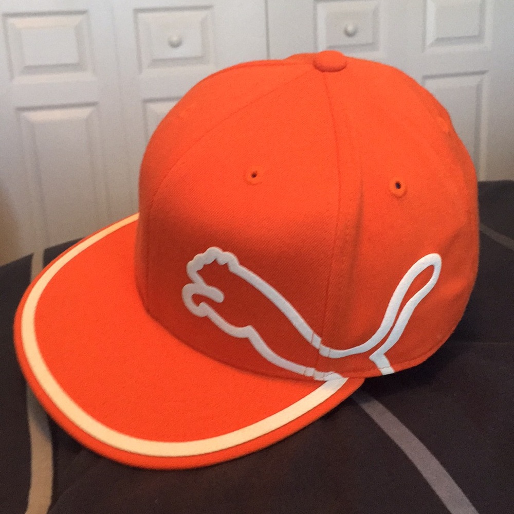 Orange Puma Fitted flat bill cap